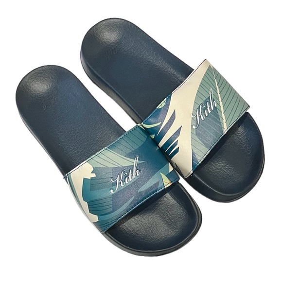 NEW Kith Men’s Palm Tree Slides size 41 Green - Picture 10 of 10